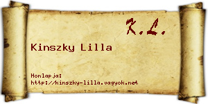 Kinszky Lilla névjegykártya